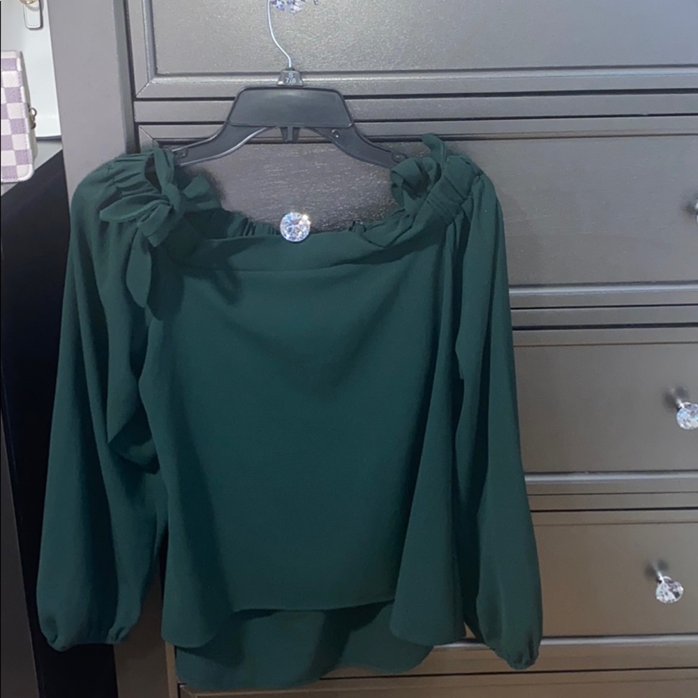 Dark green dressy long sleeve shirt